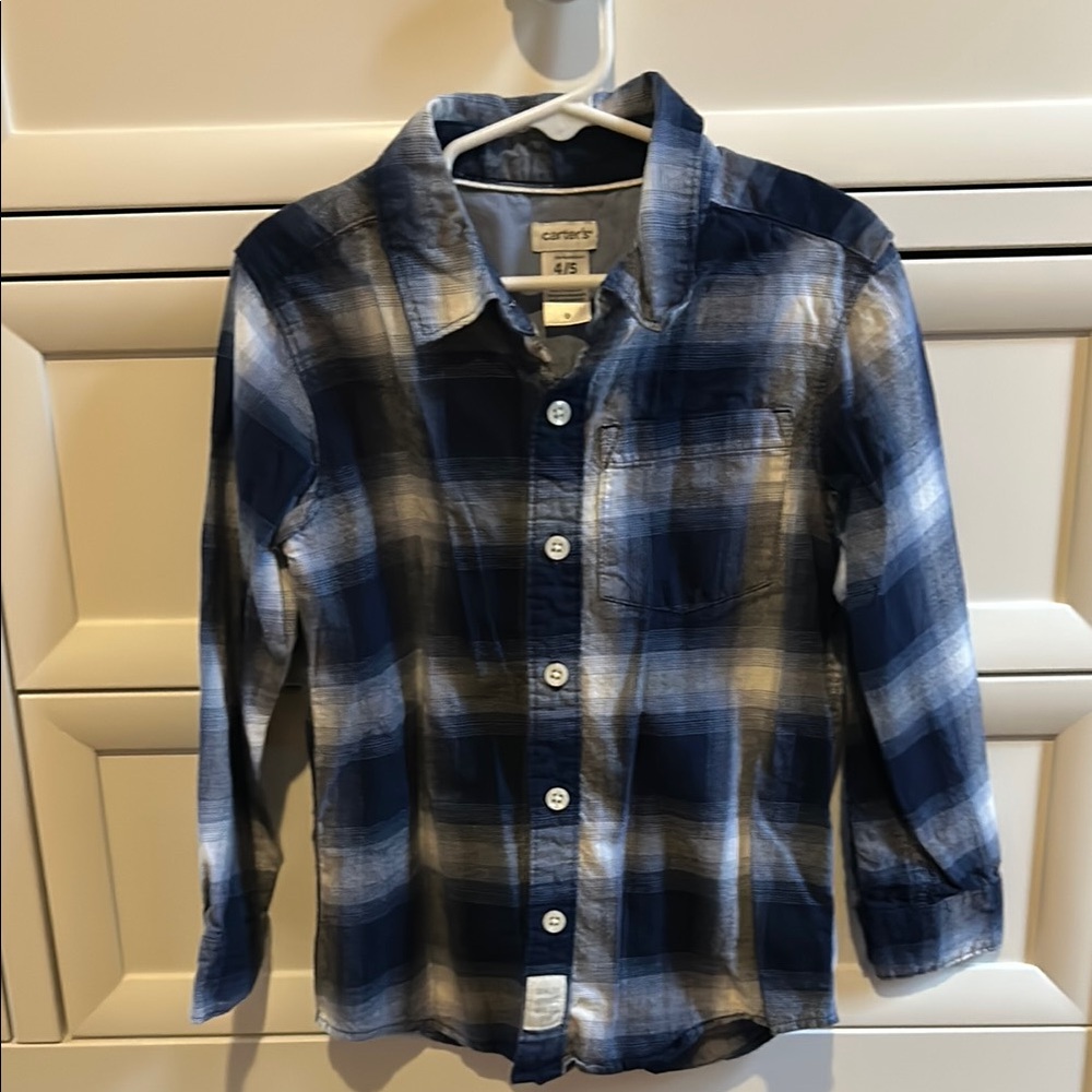 Carter's Blue Plaid Kids Shirt